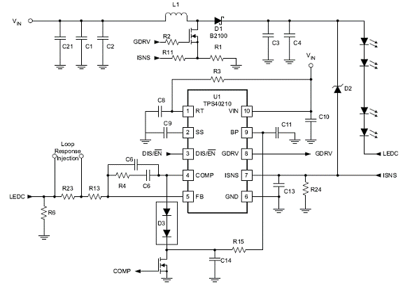 TPS40210異步升壓電源控制方案