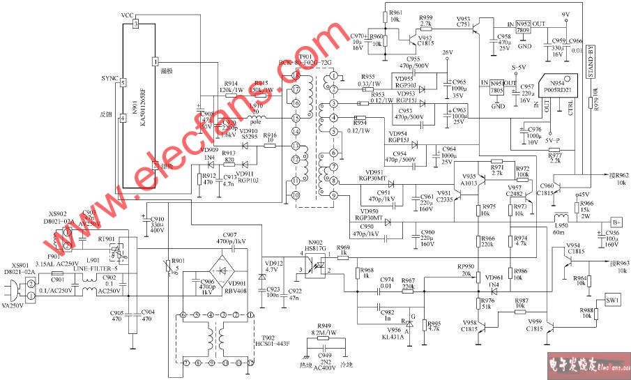 <b class='flag-5'>康佳</b><b class='flag-5'>ST</b>系列<b class='flag-5'>高清</b><b class='flag-5'>彩電</b>開關(guān)電源電路