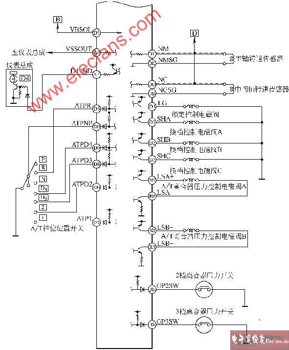 V6发动机电控系统电路图-广州本田雅阁2L/2.3L轿车