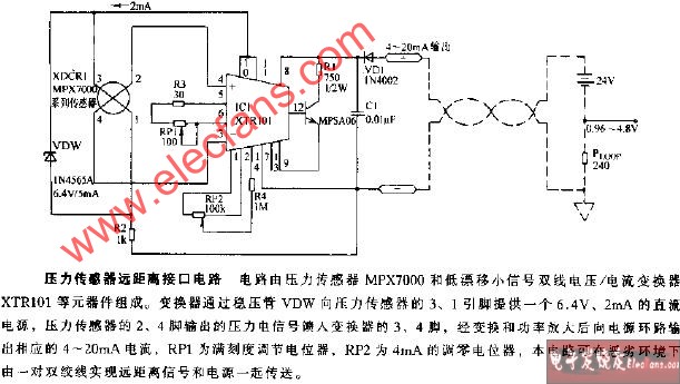 壓力傳感器遠距離接口電路