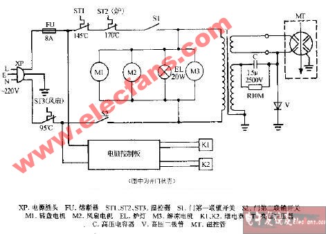 菊花W750C电脑式微波炉电路图