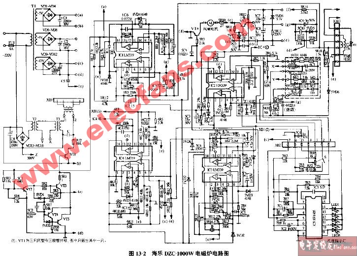 海乐DZC-1000W电磁炉电路图