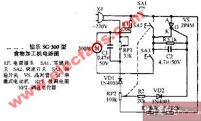 恰乐SG-300型食物加工机电路图
