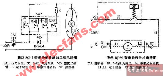 得乐DJ-30型电动<b class='flag-5'>榨汁机电路</b>图