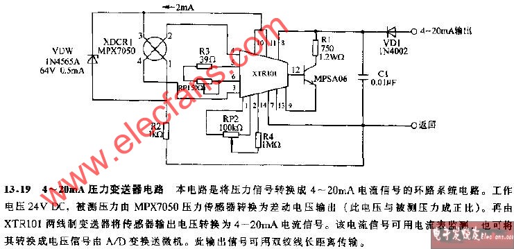 <b class='flag-5'>4-20mA</b>壓力<b class='flag-5'>變送器</b>電路