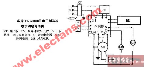 华龙FK-2000B电子制冷冷暖空调扇电路图