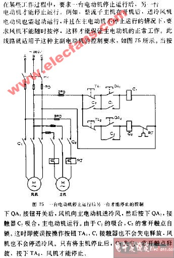 一台电动机停止运行后另一台才能停止的控制