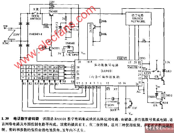 電話數字密碼鎖