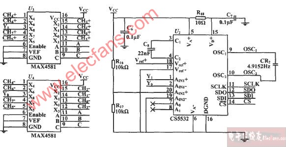 CS5532 AD转换器部分电路图