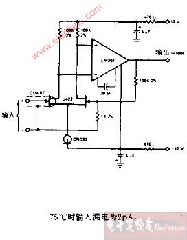 超低漏電前置放大器電路圖