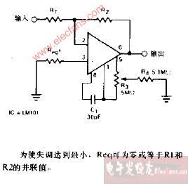 具有平衡电路的反相放大器电路图