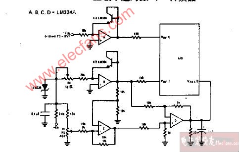 三级十进<b class='flag-5'>对数</b>AD<b class='flag-5'>转换器</b>电路图