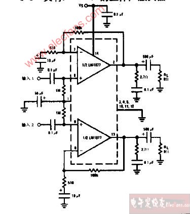 具有Av=200的立体声放大器电路图
