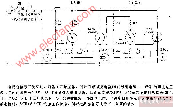 用于自动调谐信号顺序的闪烁装置电路图