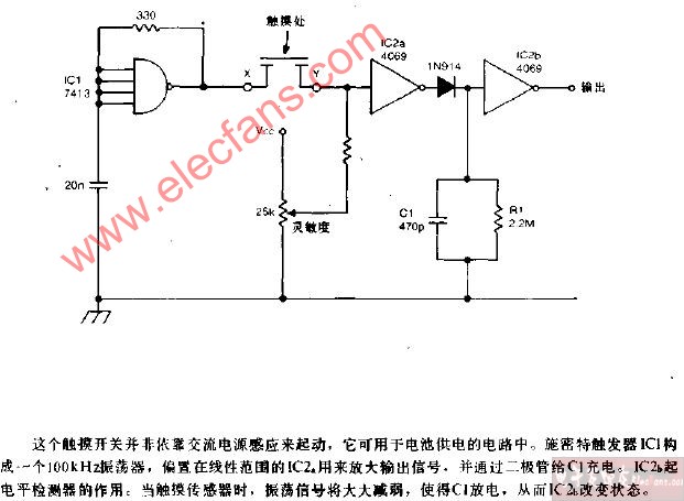 CMOS<b class='flag-5'>觸摸</b><b class='flag-5'>開(kāi)關(guān)電路</b>圖