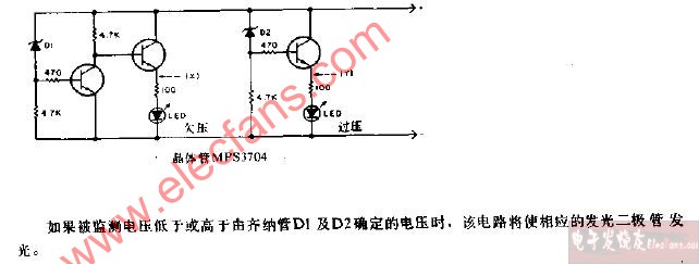 欠压过压指示器电路图