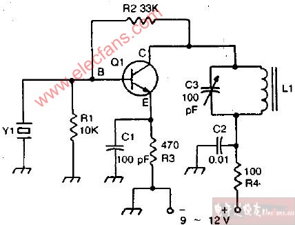 晶体控制晶体管振荡器电路图