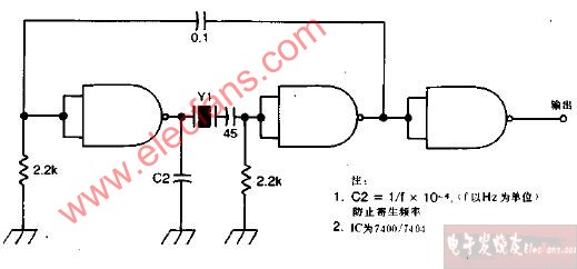 1MHz-10MHzTTL振荡器电路图