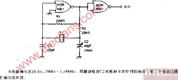 CMOS晶体振荡器电路图