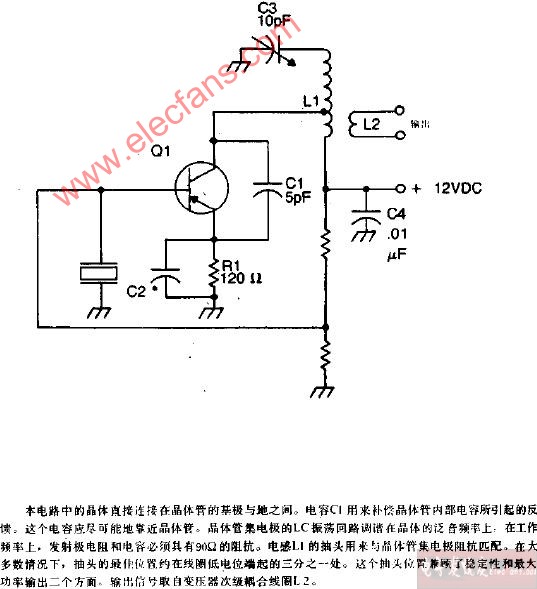 泛音晶体振荡器原理图