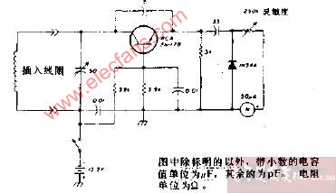 使用锗双极型PNP晶体管并带又独立二极管检波的陷流测试振荡器