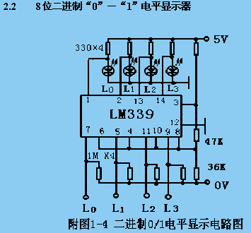 二进制0/1电平显示电路图