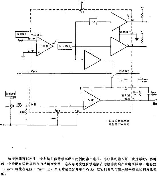 DC-10kHz频率-电压变换器电路图