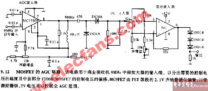 MOSFET的AGC环路电路图