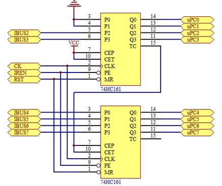 uPC(<b class='flag-5'>八位</b>带预置计数器)<b class='flag-5'>原理图</b>