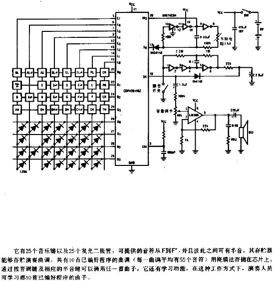 音乐<b class='flag-5'>风琴</b>用可编程单片微控制器<b class='flag-5'>电路</b>图