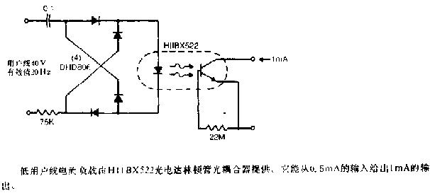 低用戶(hù)線(xiàn)負載振鈴檢測器電路圖