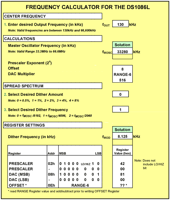 DS1086L频率计算器-Frequency Calcula