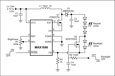 单管控制第二LED阵列在开关模式LED背灯-Single F