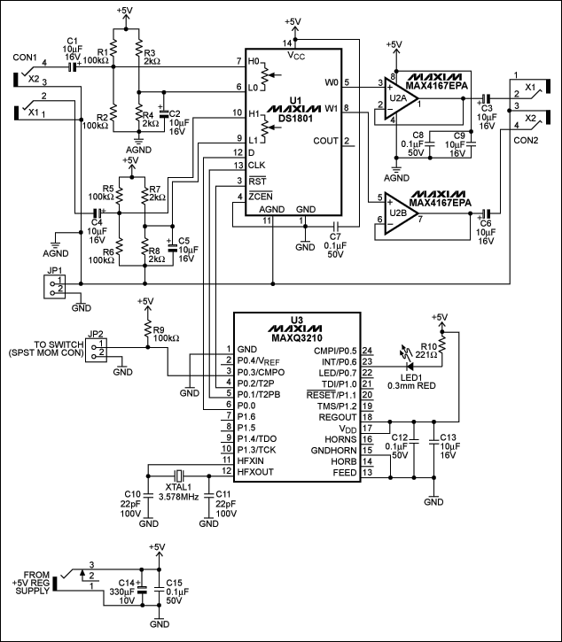 在音频衰减器电路中使用MAXQ3210