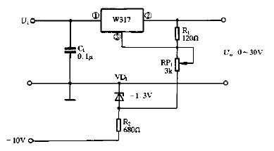 <b class='flag-5'>0-30V</b><b class='flag-5'>可调</b>稳压<b class='flag-5'>电源</b>电路图