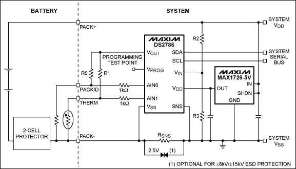 <b class='flag-5'>DS2786</b>电池电量计在2节电池供电系统主机侧的使用