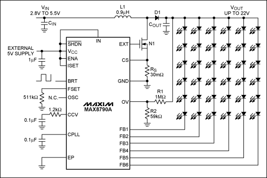驱动LED的电池供电的应用：<b class='flag-5'>控制</b><b class='flag-5'>亮度</b>功率高效-Driving