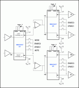 利用MAX5456/MAX5457構成音量調節器