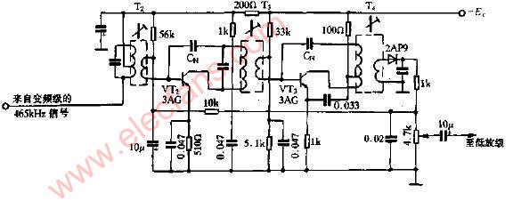 收音機單調(diào)諧中頻放大電路圖