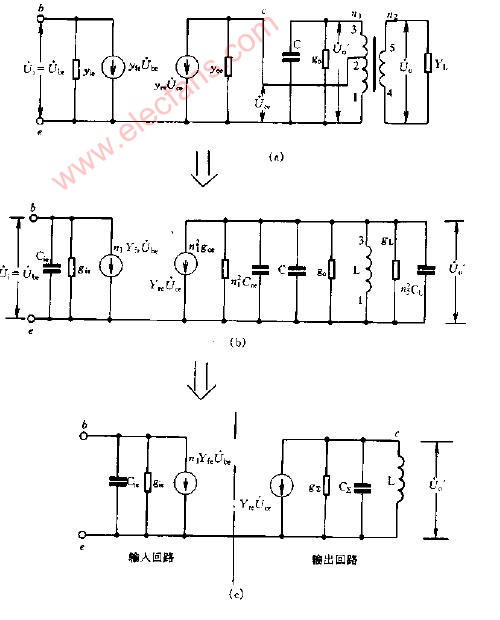 單調(diào)諧放大電路的等效電路圖