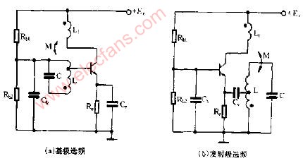 <b class='flag-5'>基极</b>选频、发射极选频型变压器<b class='flag-5'>耦合</b>振荡<b class='flag-5'>电路</b>图