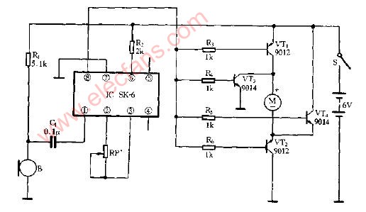 聲控電動玩具車電路圖