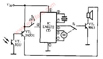 石英鐘光控報(bào)時(shí)電路圖