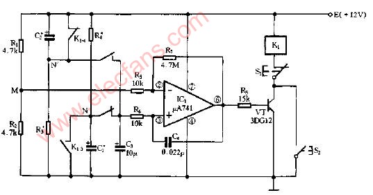 運放組成的循環(huán)定時電路圖