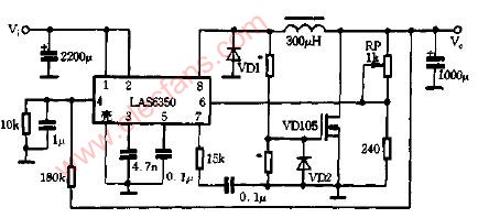 LAS6350与VDMOS组成<b class='flag-5'>升压电路图</b>