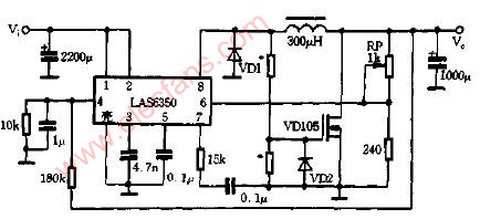 LAS6350與VDMOS組成升壓電路圖