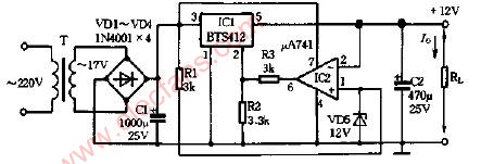 用<b class='flag-5'>BTS412</b>设计的开关稳压电源<b class='flag-5'>电路图</b>