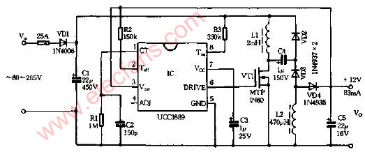 用UCC3889設(shè)計(jì)的低功耗高壓<b class='flag-5'>差</b><b class='flag-5'>穩(wěn)壓電</b>源<b class='flag-5'>電路圖</b>