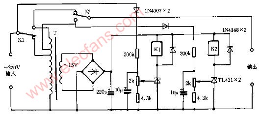 <b class='flag-5'>TL431</b>制作交流<b class='flag-5'>稳压</b>器<b class='flag-5'>电路图</b>