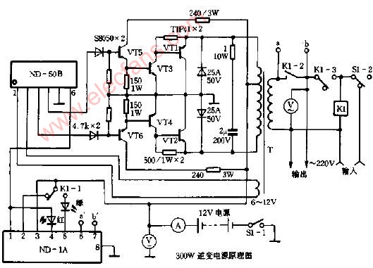 <b class='flag-5'>300W</b>逆变电源电路图